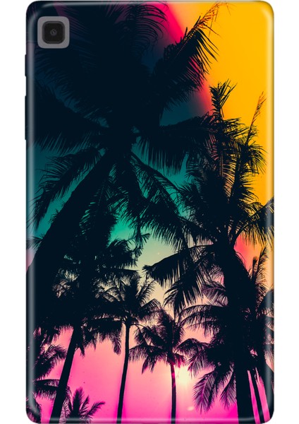 Samsung Galaxy Tab A7 SM-T500 10.4" Kılıf Tablet Için Desenli Silikon Kapak - Palm Beach