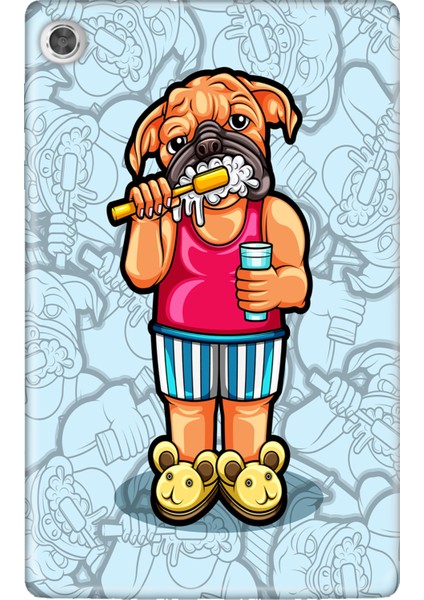 Lenovo Tab M10 TB-X306F Gen.2 Kılıf Tablet Için Desenli Silikon Kapak - Pug