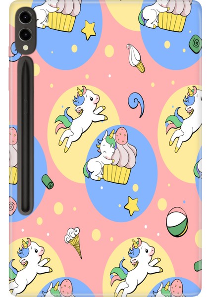 Samsung Galaxy Tab S9+ Plus 12.4" Kılıf Tablet Için Desenli Silikon Kapak - Unicorns