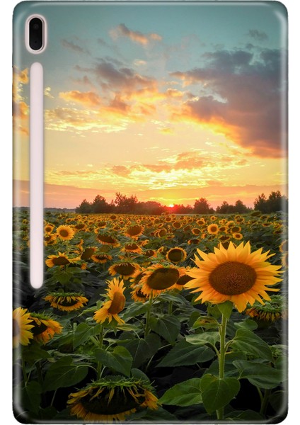 Samsung Galaxy Tab S7-Fe Lte SM-T737 Kılıf Tablet Için Desenli Silikon Kapak - Farm