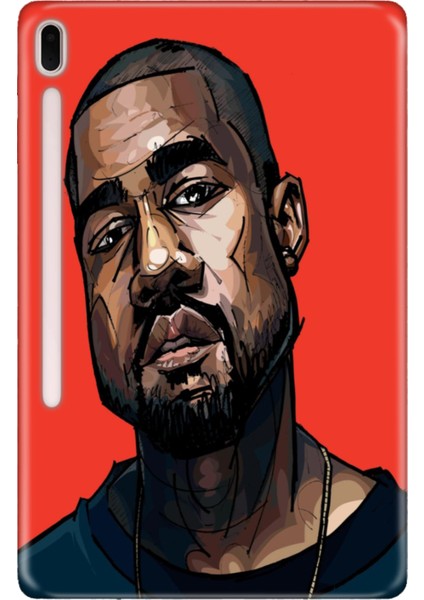 Samsung Galaxy Tab S7-Fe Lte SM-T737 Kılıf Tablet Için Desenli Silikon Kapak - Kanye