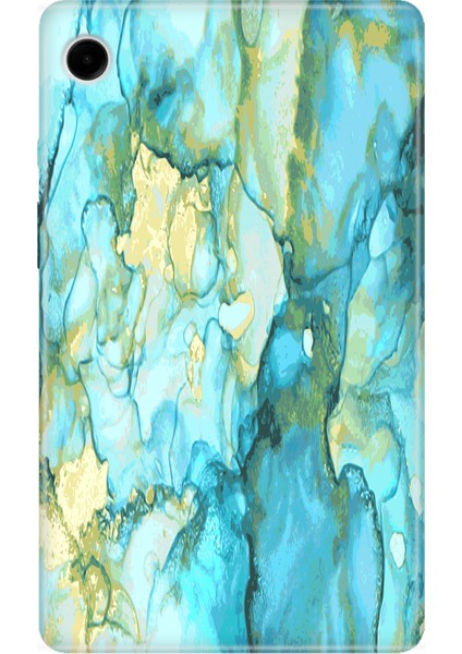 Samsung Galaxy Tab A9 SM-X110 8.7" Kılıf Tablet Için Desenli Silikon Kapak - Bulanık Mermer