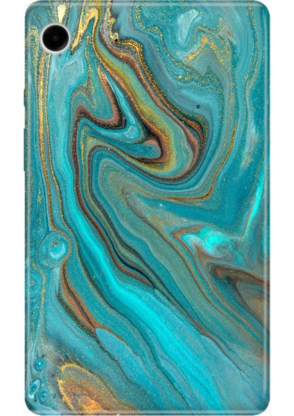 Samsung Galaxy Tab A9 SM-X110 8.7" Kılıf Tablet Için Desenli Silikon Kapak - Liquid Mermer