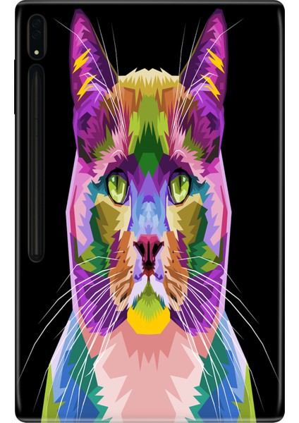 Samsung Galaxy Tab S10+ Plus SM-X820 12.4" Kılıf Tablet Için Desenli Silikon Kapak - Kedi-Art