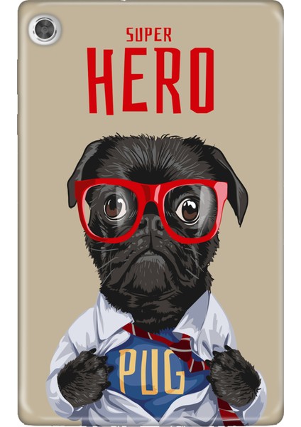 Lenovo M10+ Plus TB-X606F Kılıf Tablet Için Desenli Silikon Kapak - Superhero Pug