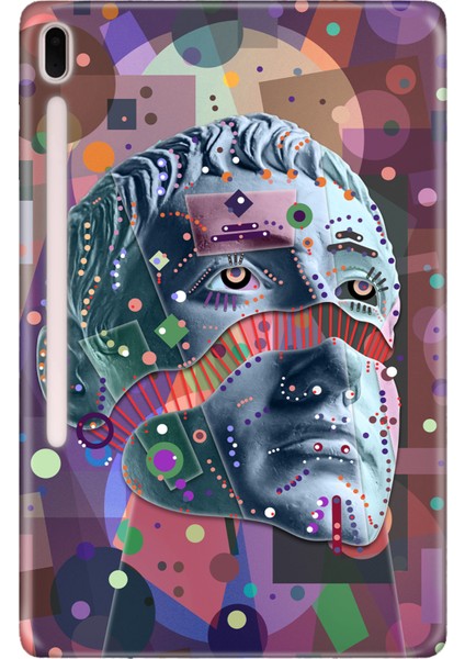 Samsung Galaxy Tab S7-Fe Lte SM-T737 Kılıf Tablet Için Desenli Silikon Kapak - Punk