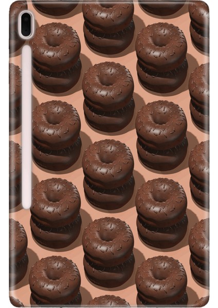 Samsung Galaxy Tab S7-Fe Lte SM-T737 Kılıf Tablet Için Desenli Silikon Kapak - 3D Donut