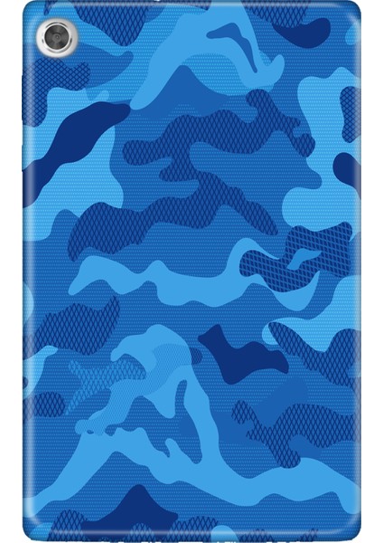 Lenovo Tab M10 TB-X306F Gen.2 Kılıf Tablet Için Desenli Silikon Kapak - Mavikamuflaj