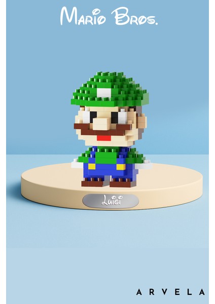 Bricks Mini Blocks Luigi Figürü – Koleksiyonluk Dekoratif Yapım Oyuncağı