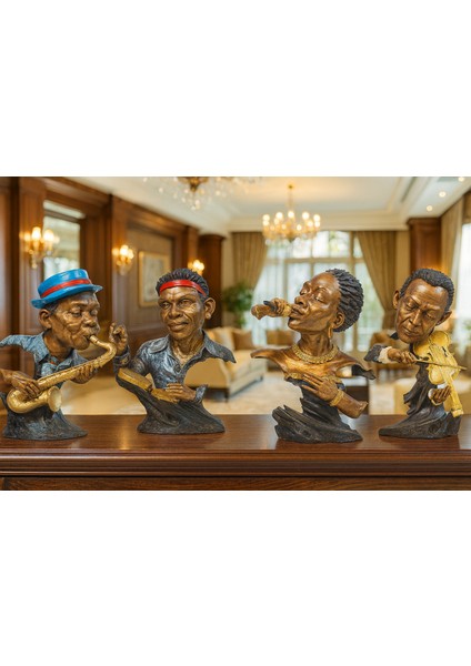 Dekoratif 4'lü Çalgıcı ve Müzisyen Set modelleri