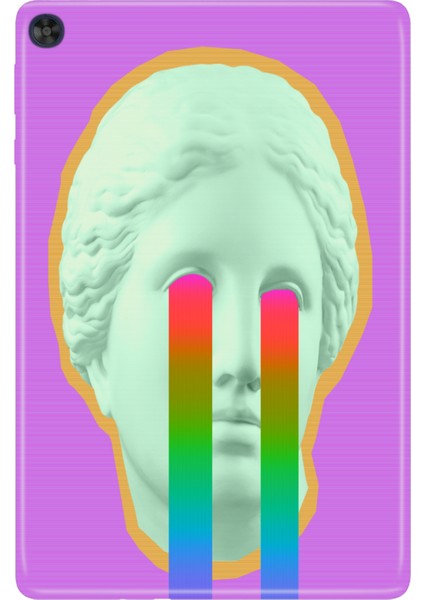 Huawei Matepad T10S-4 10.1" Kılıf Tablet Için Desenli Silikon Kapak - Ağlayan Heykel