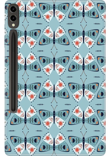 Galaxy Tab S9 Fe Plus+ SM-X610 12.4" Kılıf Tablet Için Desenli Silikon Kapak - Kelebek