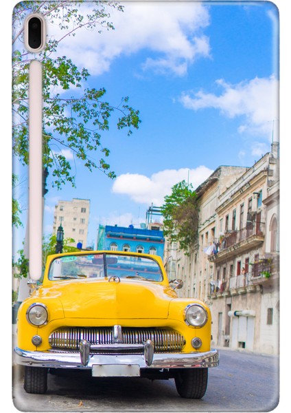 Samsung Galaxy Tab S7-Fe Lte SM-T737 Kılıf Tablet Için Desenli Silikon Kapak - Havana Küba