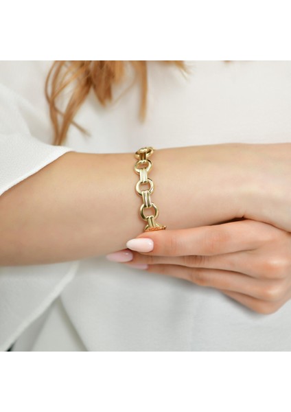 14 Ayar Altın Modern Zincir Kelepçe Bilezik fiyatları