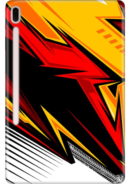 Samsung Galaxy Tab S7-Fe Lte SM-T737 Kılıf Tablet Için Desenli Silikon Kapak - Speed