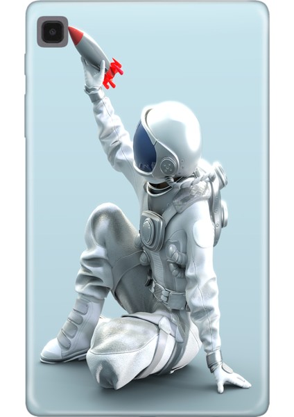 Samsung Galaxy Tab A7 Lite SM-T220 Kılıf Tablet Için Desenli Silikon Kapak - Roket