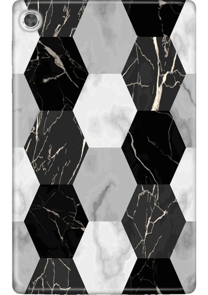 Lenovo M10+ Plus TB-X606F Kılıf Tablet Için Desenli Silikon Kapak - Petek Mermer