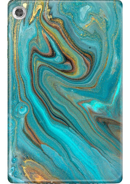 Lenovo Tab M10 TB-X306F Gen.2 Kılıf Tablet Için Desenli Silikon Kapak - Liquid Mermer