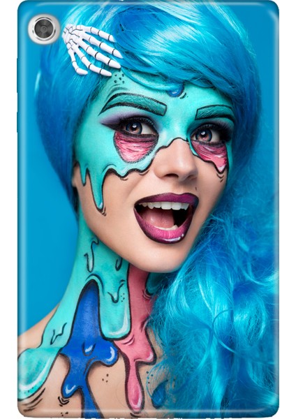 Lenovo M10+ Plus TB-X606F Kılıf Tablet Için Desenli Silikon Kapak - Zombi Portre