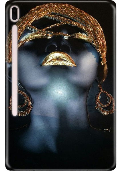 Samsung Galaxy Tab S7-Fe Lte SM-T737 Kılıf Tablet Için Desenli Silikon Kapak - Ikon Kadın