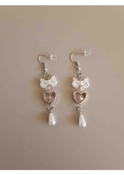 Pink Heart Coquette Sallantı Küpe Y2K