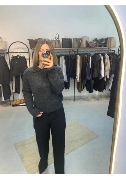 Kolları Püsküllü Gri Triko Kadın Hırka fiyatları