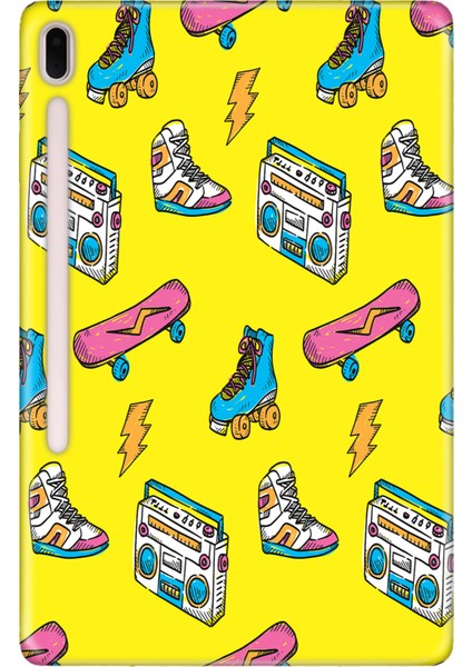 Samsung Galaxy Tab S7-Fe Lte SM-T737 Kılıf Tablet Için Desenli Silikon Kapak - Kay Kay