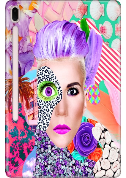 Samsung Galaxy Tab S7-Fe Lte SM-T737 Kılıf Tablet Için Desenli Silikon Kapak - Art Eyes