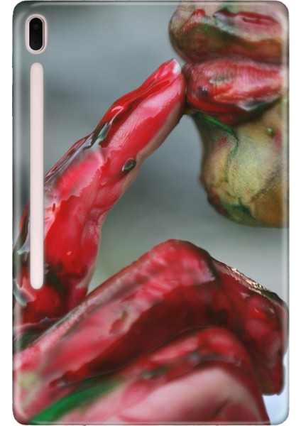 Samsung Galaxy Tab S7-Fe Lte SM-T737 Kılıf Tablet Için Desenli Silikon Kapak - Kanayan