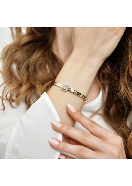 14 Ayar Altın Baget Kelepçe Bilezik