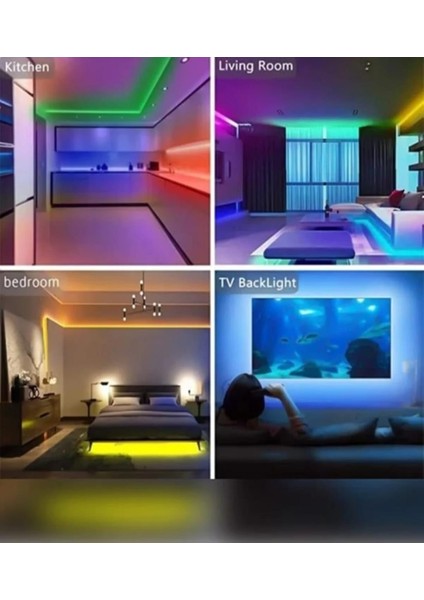 10 Metre Smart LED Kumandalı Yeni Nesil Sese Duyarlı Bluetoothlu -Usb Girişli Kumandalı fiyatları