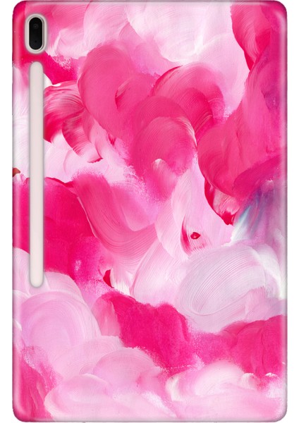 Samsung Galaxy Tab S7-Fe Lte SM-T737 Kılıf Tablet Için Desenli Silikon Kapak - Pinking