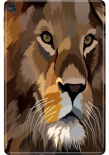 Huawei Matepad T10S-4 10.1" Kılıf Tablet Için Desenli Silikon Kapak - Aslan