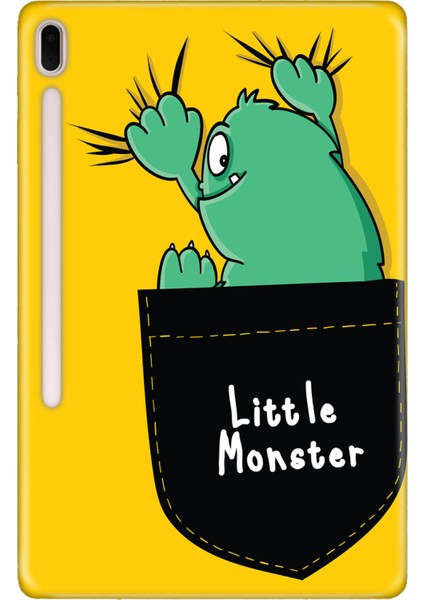 Samsung Galaxy Tab S7-Fe Lte SM-T737 Kılıf Tablet Için Desenli Silikon Kapak - Küçük Canavar