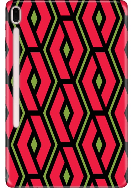 Samsung Galaxy Tab S7-Fe Lte SM-T737 Kılıf Tablet Için Desenli Silikon Kapak - Zincir