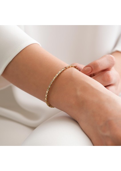 14 Ayar Taş Detaylı Bilezik