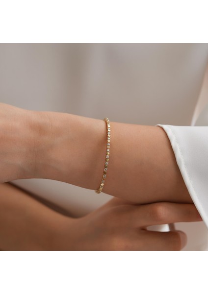 14 Ayar Taş Detaylı Bilezik modelleri