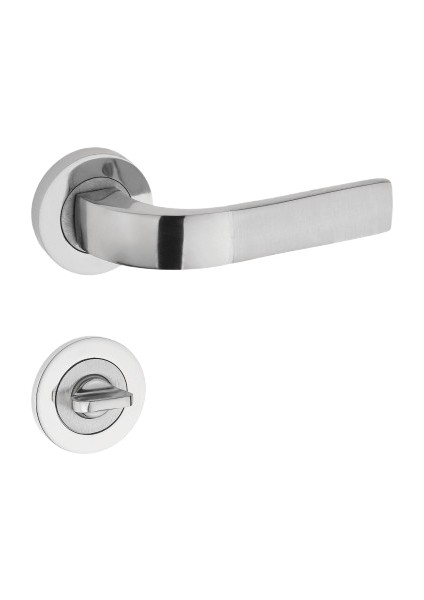 Nergis Kol Yuvarlak Rozetli Nikel Saten Wc Kapı Kolu