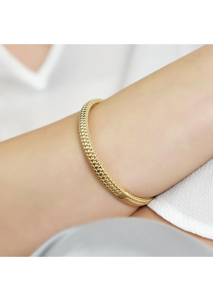 14 Ayar Altın Yılan Kelepçe Bilezik