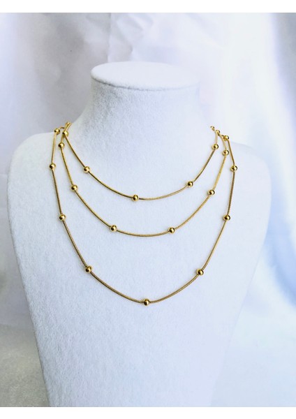 Üçlü Toplu Çelik Kolye