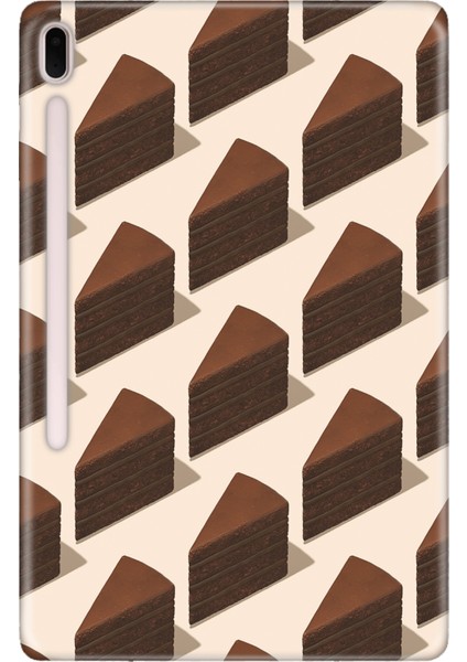 Samsung Galaxy Tab S7-Fe Lte SM-T737 Kılıf Tablet Için Desenli Silikon Kapak - 3D Çikolata