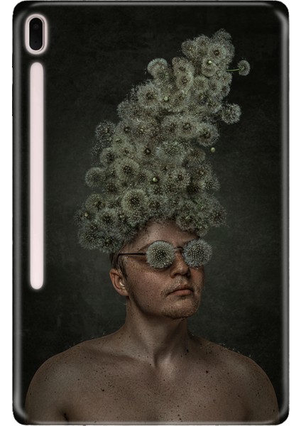 Samsung Galaxy Tab S7-Fe Lte SM-T737 Kılıf Tablet Için Desenli Silikon Kapak - Dandelion