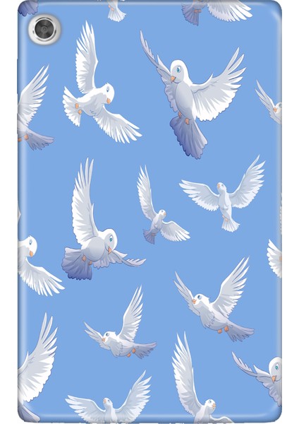 Lenovo M10+ Plus TB-X606F Kılıf Tablet Için Desenli Silikon Kapak - Martı