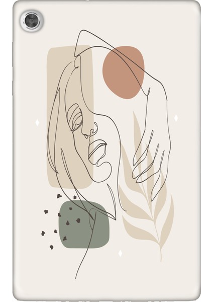 Lenovo Tab M10 TB-X306F Gen.2 Kılıf Tablet Için Desenli Silikon Kapak - Kadınsiluet