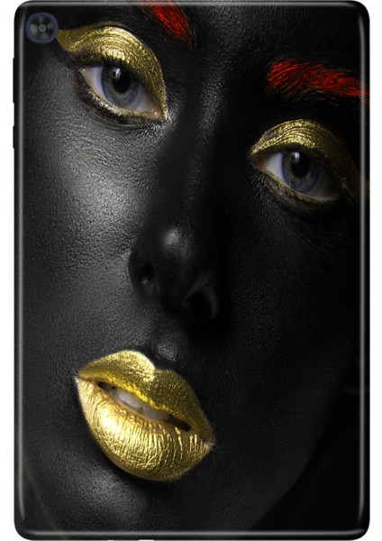 Huawei Matepad T10S-4 10.1" Kılıf Tablet Için Desenli Silikon Kapak - Altın Makyaj