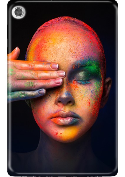 Lenovo M10+ Plus TB-X606F Kılıf Tablet Için Desenli Silikon Kapak - Festival Makyajı