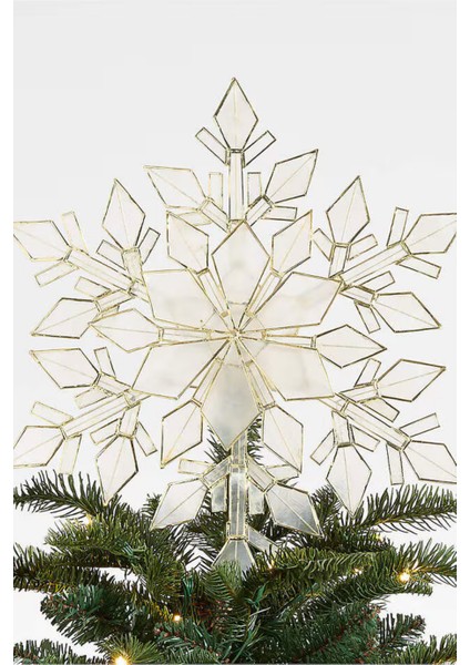 Capiz Shell Snowflake Christmas Tree Topper Yılbaşı Ağaç Süsü fiyatları