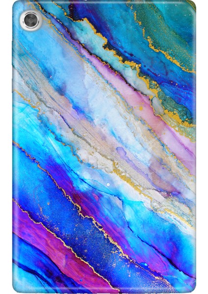 Lenovo Tab M10 TB-X306F Gen.2 Kılıf Tablet Için Desenli Silikon Kapak - Renkli Mermer