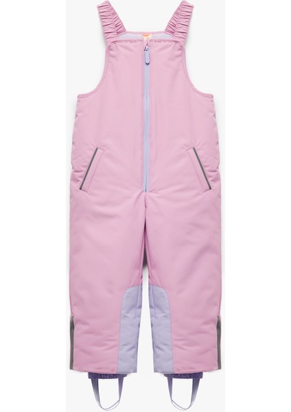 Kare Yaka Cep Detaylı Fermuarlı Oversize Kar Tulumu