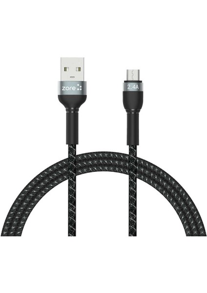 Siyah Shira Serisi Micro USB Kablo 1 Metre